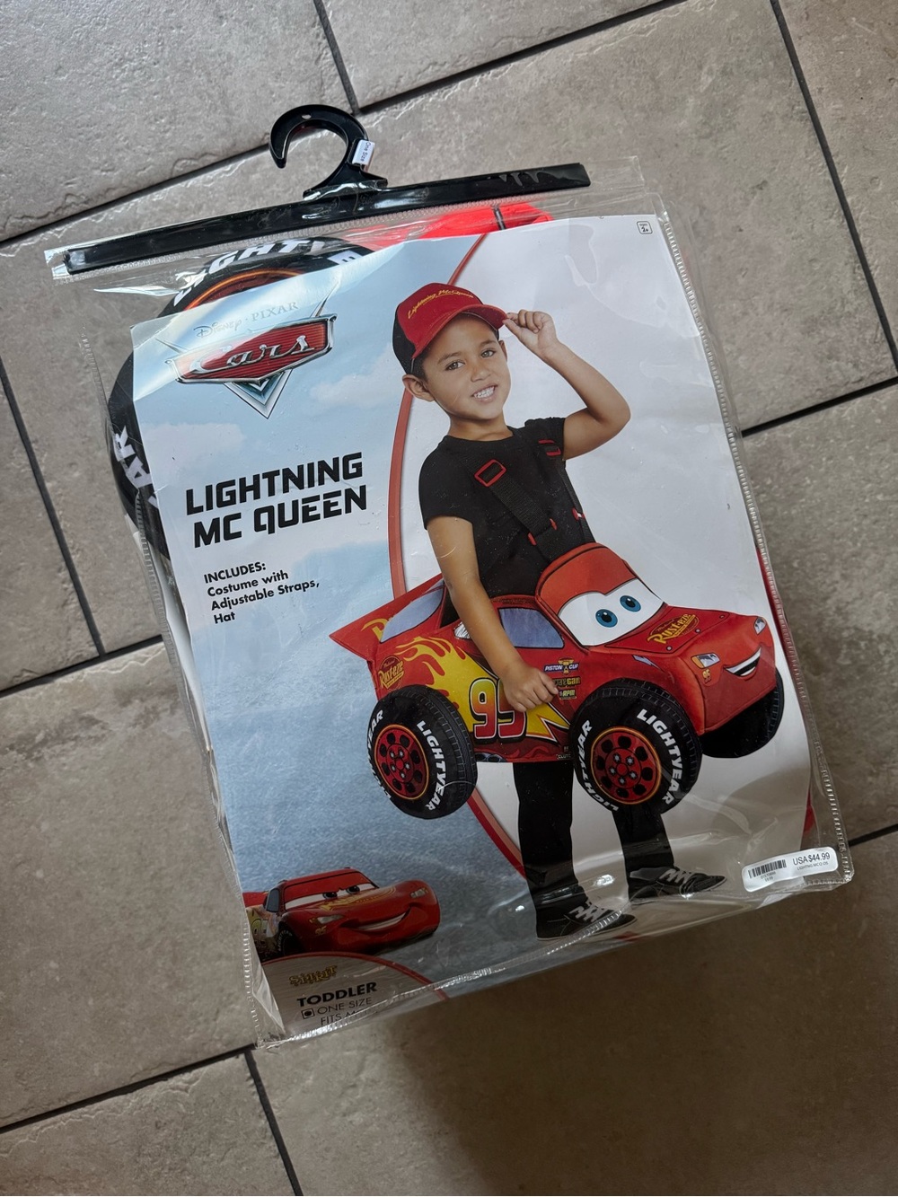 Toddler Lightning McQueen Full Costume + Fuzzy Pullover & Accessories 3-4T - Picture 11 of 16